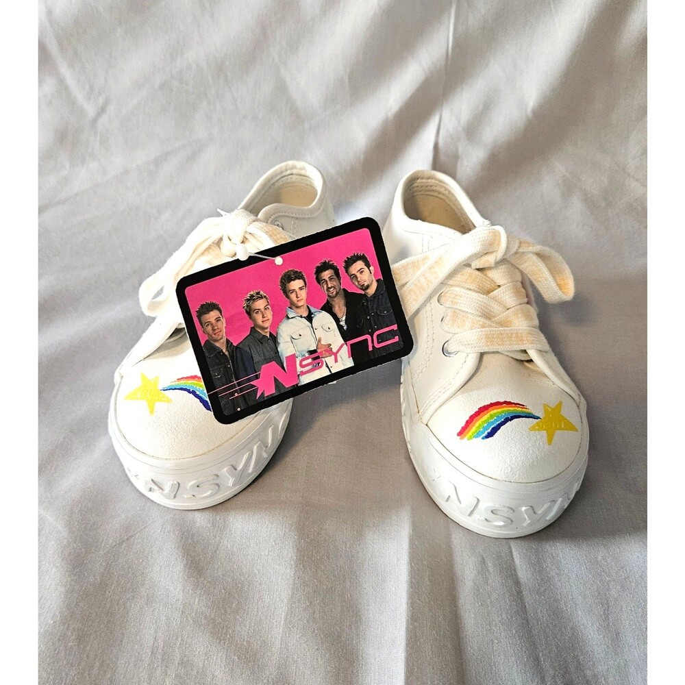 Rare 2000 NSYNC Rainbow Star Doodle Kids Platform Sneakers Winterland NWT Y2K